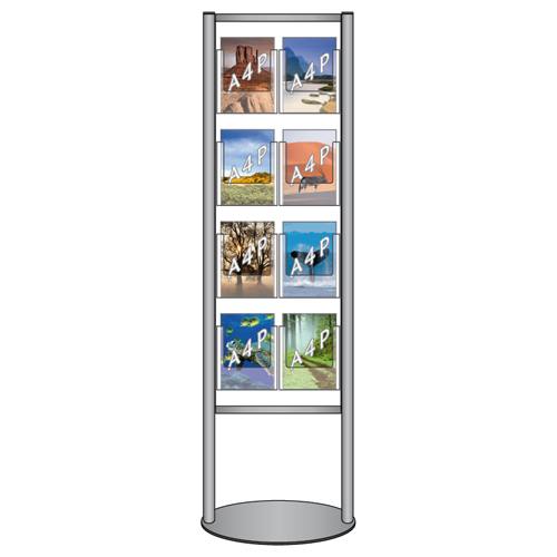 Brochure stand with 8x A4P leaflet holders